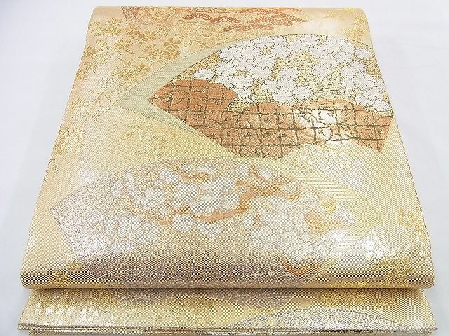 平和屋着物◎佐賀錦 六通柄袋帯 地紙花唐草文 金糸 逸品 BAAF2947kj