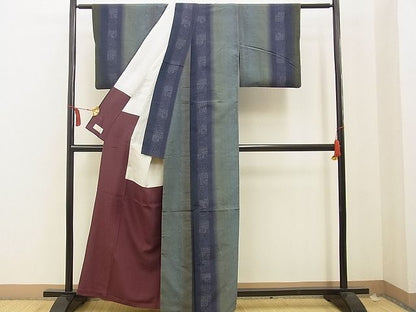 平和屋着物●上質な紬　吉祥間道　やまと金ラベル　逸品　BAAG0752xi