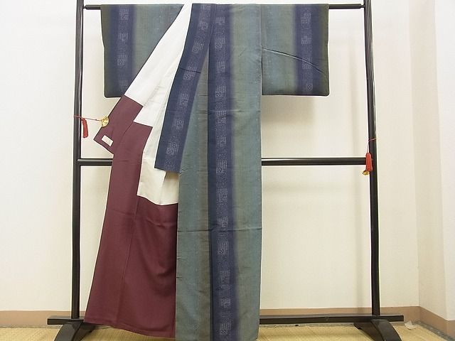 平和屋着物●上質な紬　吉祥間道　やまと金ラベル　逸品　BAAG0752xi