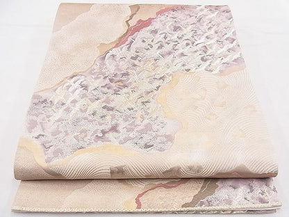平和屋着物◎西陣 六通柄袋帯 唐織 群鶴海文 金糸 逸品 BAAF2976kj