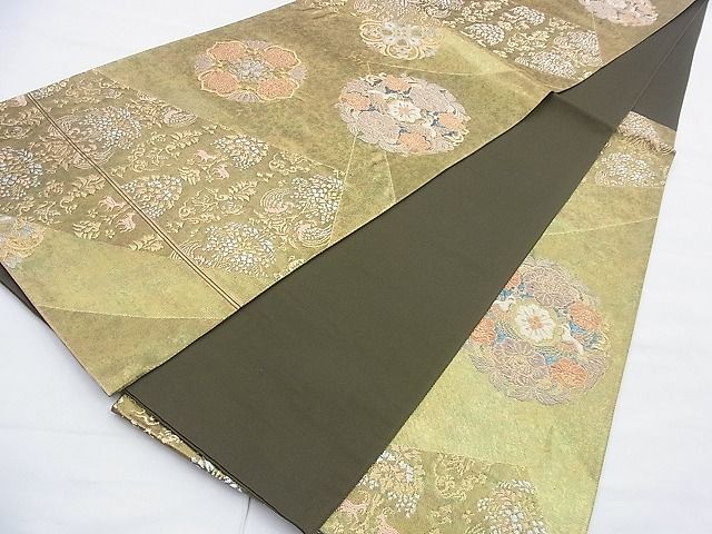 平和屋着物◎六通柄袋帯 鳳凰正倉院花文 金銀糸 逸品 BAAF9969du