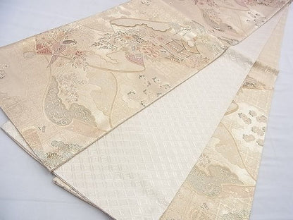 平和屋着物◎佐賀錦 六通柄袋帯 鉾 花鳥絵巻 金糸 逸品 BAAF9998du