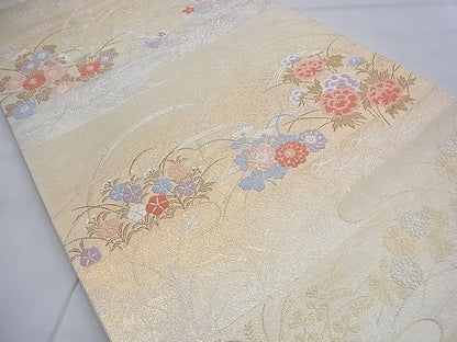 平和屋着物◎六通柄袋帯 唐織 みやび砂子文 金銀糸 逸品 BAAG2604du