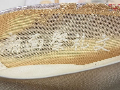 平和屋着物■六通柄袋帯 唐織 扇面祭礼文 金銀糸 逸品 BAAG2743du