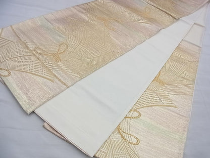 平和屋着物◎六通柄袋帯 束ね熨斗文様 金糸 逸品 BAAE7511du