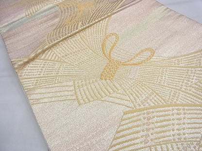 平和屋着物◎六通柄袋帯 束ね熨斗文様 金糸 逸品 BAAE7511du