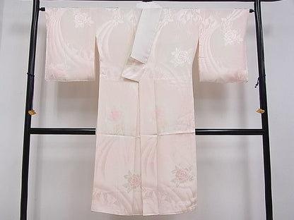 平和屋着物■上質な長襦袢　無双仕立て　花蝶地紋　暈し染め　逸品　DAAE4737jm