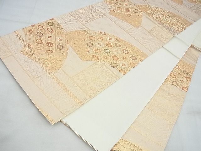 平和屋着物◎六通柄袋帯 地紙草花文 金糸 逸品 BAAG0927qt