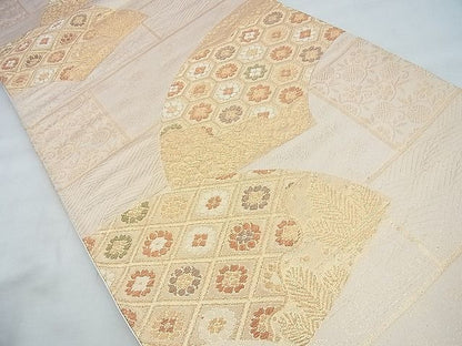 平和屋着物◎六通柄袋帯 地紙草花文 金糸 逸品 BAAG0927qt
