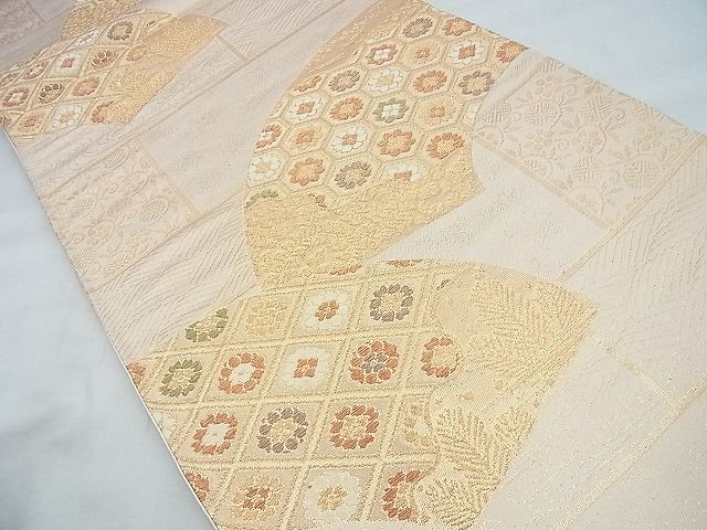 平和屋着物◎六通柄袋帯 地紙草花文 金糸 逸品 BAAG0927qt