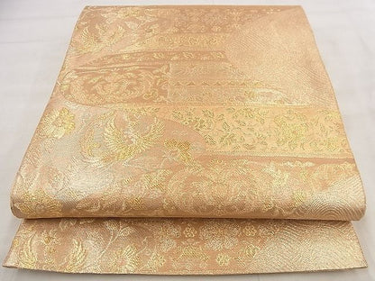 平和屋着物◎佐賀錦 六通柄袋帯 鳳凰花文 金糸 逸品 BAAG0837qt