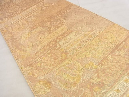 平和屋着物◎佐賀錦 六通柄袋帯 鳳凰花文 金糸 逸品 BAAG0837qt