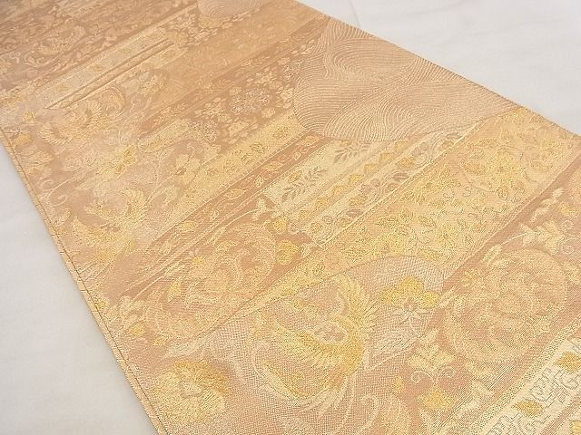 平和屋着物◎佐賀錦 六通柄袋帯 鳳凰花文 金糸 逸品 BAAG0837qt
