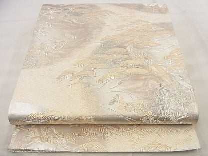 平和屋着物◎六通柄袋帯 京洛錦 花鳥文 二重引箔 逸品 BAAG0849qt