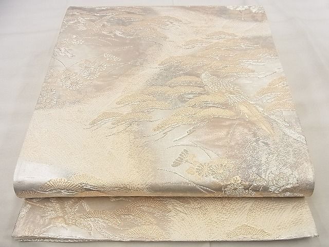 平和屋着物◎六通柄袋帯 京洛錦 花鳥文 二重引箔 逸品 BAAG0849qt