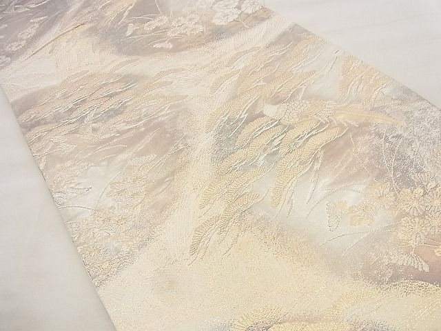 平和屋着物◎六通柄袋帯 京洛錦 花鳥文 二重引箔 逸品 BAAG0849qt