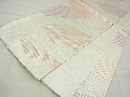 平和屋着物◎佐賀錦 六通柄袋帯 地紙吉祥文 銀糸 逸品 BAAG0954qt