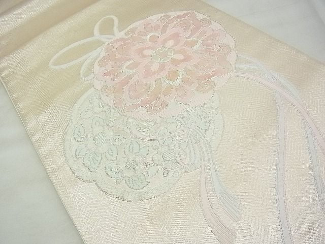 平和屋着物◎太鼓柄袋帯 唐織 蒔絵錦 金銀糸 逸品 BAAG0962qt