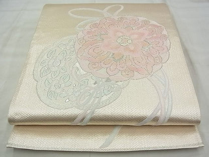 平和屋着物◎太鼓柄袋帯 唐織 蒔絵錦 金銀糸 逸品 BAAG0962qt