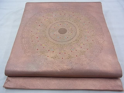 平和屋着物◎太鼓柄袋帯 宝相華 金糸 引箔 逸品 BAAG0969qt