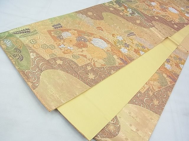 平和屋着物◎六通柄袋帯 唐織 浄心華 金銀糸 逸品 BAAG0973qt