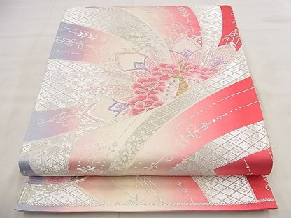 平和屋着物◎六通柄袋帯 唐織 孔雀花文 金銀糸 逸品 BAAG0893qt
