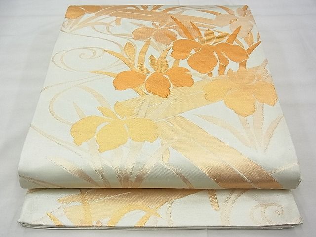 平和屋着物◎六通柄袋帯 八橋杜若文 金糸 逸品 BAAG0995qt