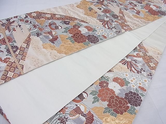 平和屋着物■六通柄袋帯 連山典雅文 金糸 逸品 BAAF7675ea