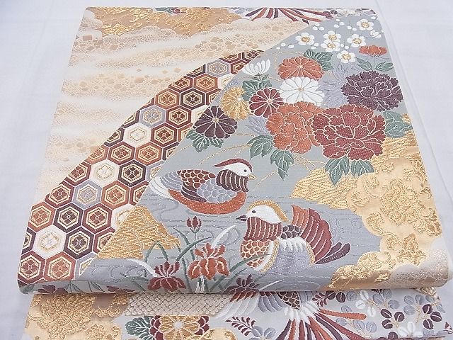 平和屋着物■六通柄袋帯 連山典雅文 金糸 逸品 BAAF7675ea