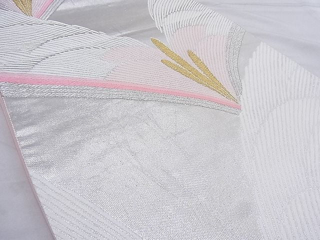 平和屋着物◎六通柄袋帯 唐織 若松葉 金銀糸 逸品 BAAG3276xa