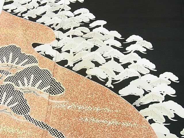 平和屋着物■豪華黒留袖 駒刺繍 松文 逸品 DAAF3246sf