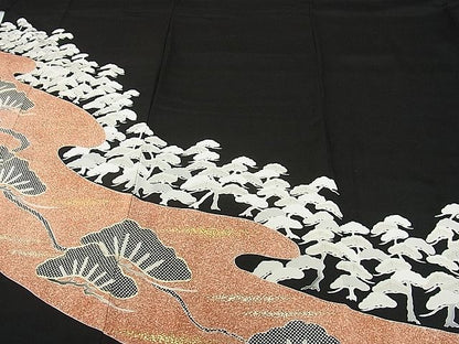 平和屋着物■豪華黒留袖 駒刺繍 松文 逸品 DAAF3246sf
