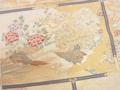平和屋着物■六通柄袋帯 格天障壁紋 金銀糸 逸品 CAAE4881eg