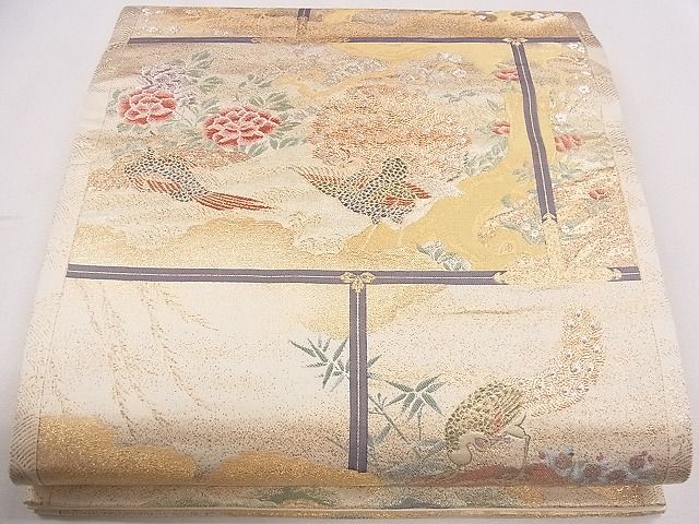 平和屋着物■六通柄袋帯 格天障壁紋 金銀糸 逸品 CAAE4881eg