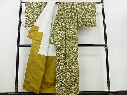 平和屋着物■上質な紬　草花文　逸品　DAAF0317mz