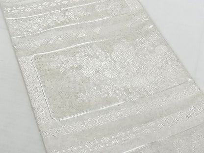平和屋着物◎六通柄袋帯 草花文 金糸 引箔 正絹 逸品 AAAH5663Ast