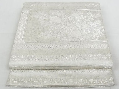 平和屋着物◎六通柄袋帯 草花文 金糸 引箔 正絹 逸品 AAAH5663Ast