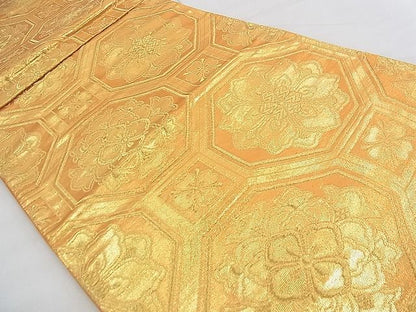平和屋着物◎六通柄袋帯 蜀江花菱文 金糸 逸品 BAAF7877ph