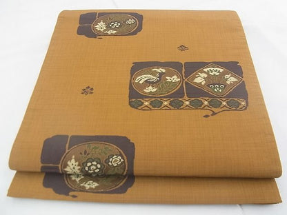 平和屋着物◎六通柄袋帯 花鳥文 逸品 BAAF7889ph