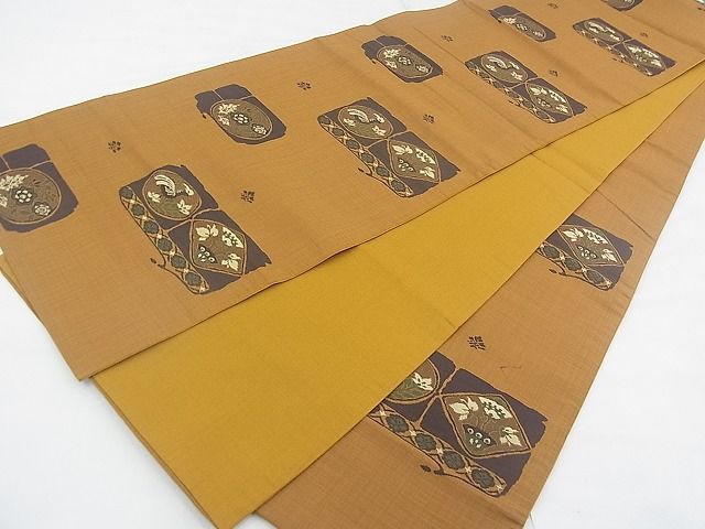 平和屋着物◎六通柄袋帯 花鳥文 逸品 BAAF7889ph