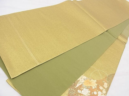 平和屋着物◎太鼓柄袋帯 琳派花鳥絵巻 金彩 逸品 BAAF5365th