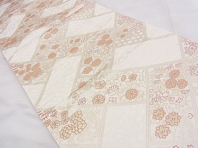 平和屋着物◎六通柄袋帯 唐織 京乃四季 九百織 金糸 逸品 BAAF5354th