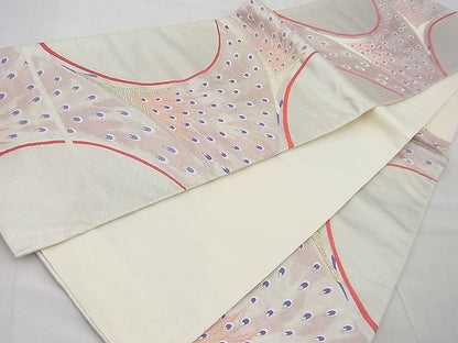 平和屋着物◎六通柄袋帯 唐織 孔雀羽根 金糸 逸品 BAAG4441th
