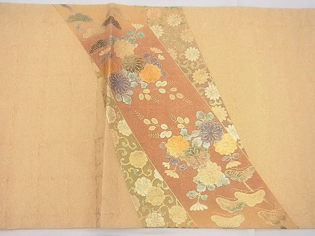 平和屋着物◎太鼓柄袋帯 切嵌吉祥花唐草文 金彩 逸品 BAAG4454th