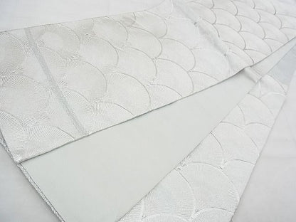 平和屋着物◎六通柄袋帯 唐織 松葉青海波 銀糸 逸品 BAAG4488th