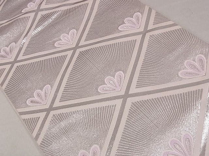 平和屋着物◎六通柄袋帯 唐織 菱松葉文 銀糸 逸品 CAAF0658dy