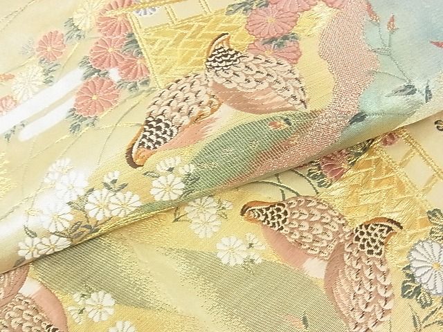 平和屋着物■六通太鼓柄袋帯 唐織 風景花鳥文 金糸 引箔 逸品 DAAF8142sa