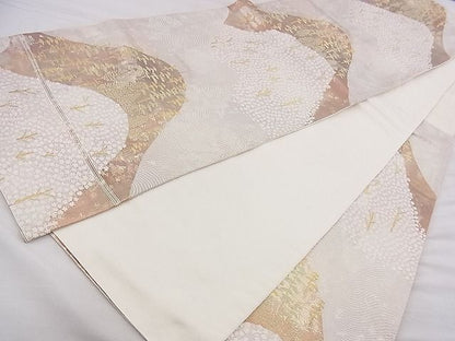 平和屋着物◎六通柄袋帯 遠山樹林文 金糸 逸品 BAAF7532wk
