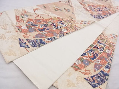平和屋着物◎六通柄袋帯 唐織 上代王朝裂取文 金糸 逸品 BAAF7533wk