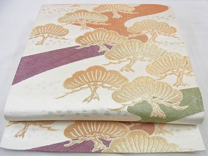 平和屋着物◎六通柄袋帯 九百錦 華雅文様 金銀糸 逸品 BAAF7542wk